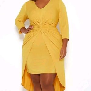 Ashley stewart High Low Hem Twist Knot Front Dress